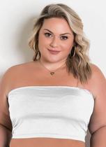 Top Plus Size Branco Básico em Malha Fria - Moda Feminina Top Plus Size Branco Básico em Malha Fria - Moda Feminina