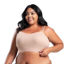 Top Plus Size Cropped Sutiã Soutien Conforto Marina Suede Canelado Top Plus Size Cropped Sutiã Soutien Conforto Marina Suede Canelado