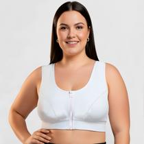 Top Plus Size Fitness Esportivo Zíper Sustentação do P ao G3 Tamanho:G1Cor:BrancoGenero:Feminino Top Plus Size Fitness Esportivo Zíper Sustentação do P ao G3 Tamanho:G1Cor:BrancoGenero:Feminino