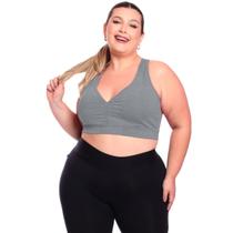 Top Plus Size Fitness Feminino Sem Bojo Academia Decote Top Plus Size Fitness Feminino Sem Bojo Academia Decote