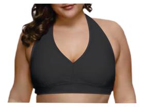 Top Plus Size Reforçado Fitness Academia Ginastica Moda cor preto tamanho G3