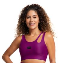 Top Poliamida Canelado Roxo Massam Fitness