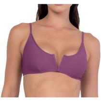 Top Praia Biquíni She Decote V Alças Finas Texturizado Poliamida 38119