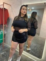 Top preto tamanho único Plus size