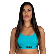 Top Puma Sem Costura Azul Turquesa
