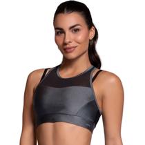 Top Recorte Em Tule Com Bojo Fitness Selene