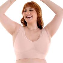 Top Renda Alças Fixas Bojo Removível Sem Costura Plus Size Zee Rucci