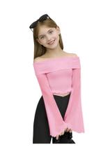 Top RoseSeek Girl's Off The Shoulder Mesh Pure Brilhante