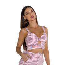 Top Sarja Strype Feminino Estilo Moderno
