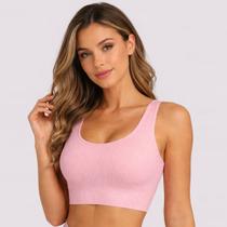 Top Selene Canelado Sem Costura Feminino Rosé Top Selene Canelado Sem Costura Feminino Rosé