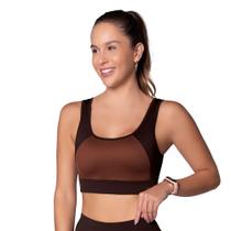 Top Selene com bojo e recorte - 24667.001 - Marrom Café