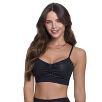 Top Selene com recorte cirre e bojo fitness - 24616.001- Preto