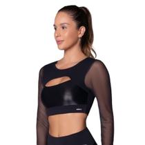 Top Selene Manga Longa Tule Feminino Top Selene Manga Longa Tule Feminino