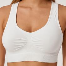 Top Selene Sem Costura Esportivo Microfibra S/ Bojo Reforçado Nadador Alta Sustentação Fitness Academia Corrida 20905
