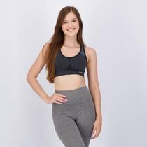 Top Selene Sem Costura Feminino Preto Mescla