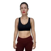 Top Selene Sem Costura Nadador Preto Feminino Top Selene Sem Costura Nadador Preto Feminino