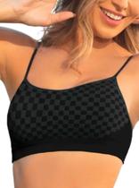 Top Selene Sport 20927.001 Feminino Fitness Quadriculado Com Bojo Removível Microfibra T. P/GG Top Selene Sport 20927.001 Feminino Fitness Quadriculado Com Bojo Removível Microfibra T. P/GG