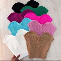 Top sem alçao estampa lisa .