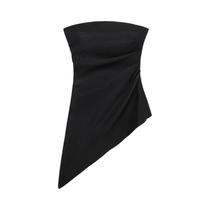 Top Sem Alças Vintage Feminino Com Corte Assimétrico, Moda De Verão Sexy Off-Shoulder