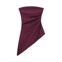 Top Sem Alças Vintage Feminino Com Corte Assimétrico, Moda De Verão Sexy Off-Shoulder Top Sem Alças Vintage Feminino Com Corte Assimétrico, Moda De Verão Sexy Off-Shoulder