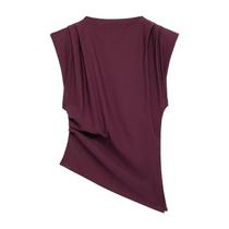 Top Sem Mangas Assimétrico Com Detalhes Franzidos Para Mulheres, Estilo Fashion, Top Sem Alças Top Sem Mangas Assimétrico Com Detalhes Franzidos Para Mulheres, Estilo Fashion, Top Sem Alças