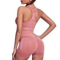 Top Short Conjunto Academia Fitness Levanta Bumbum Feminino
