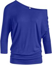 Top Simlu Dolman, sem faixa de ombro, com faixa de ombro, azul royal