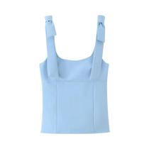 Top Slim Com Laço Amarelo Para Mulheres, Camiseta Curta Sexy E Chic Com Zíper, Blusas De Verão Y2K