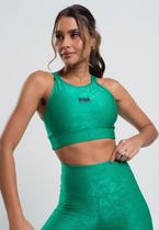 Top Suplex Canelado Brilho com Decote Alto e Tiras Verde Salvatore Top Suplex Canelado Brilho com Decote Alto e Tiras Verde Salvatore