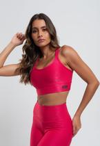 Top Suplex Canelado Brilho Decote e Tiras Rosa Salvatore