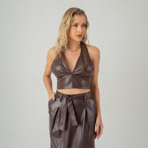 Top susie couro frente única feminino