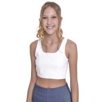 Top Teen Amofany Em Bengaline Com Tela E Ziper - OFF WHITE - M