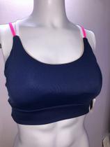 Top tessa cor marinho c/ rosa neon tamanho M