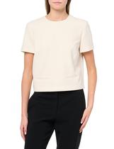 Top Theory, manga curta, bolso curto, cor de arroz para mulheres