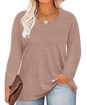 Top TIYOMI Plus Size para mulheres, túnica de manga comprida e gola redonda Top TIYOMI Plus Size para mulheres, túnica de manga comprida e gola redonda