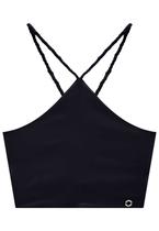 Top Transveral Preto Malha Infantil Lilimoon