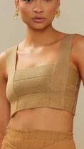 top tricot bandagem dourado