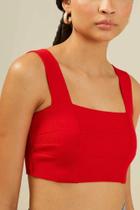 top tricot bandagem vermelho higt