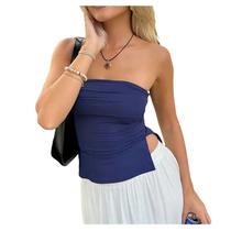 Top Tubo Feminino Y2K Em Cor Sólida, Sem Alças, Estilo Fairycore Streetwear Top Tubo Feminino Y2K Em Cor Sólida, Sem Alças, Estilo Fairycore Streetwear