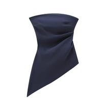 Top Tubular Feminino Slim Fit Com Cintura Plissada, Confortável Para Outono E Inverno, Barra