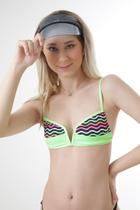 Top V Liso Verde Neon/ Estampado Alça Verde Neon Top V Liso Verde Neon/ Estampado Alça Verde Neon