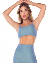 Top Vestem Alcas Finas Fit - feminino - azul mescla