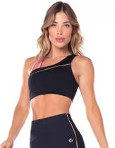 Top Vestem Assimetrico Astra - feminino - preto e rosa