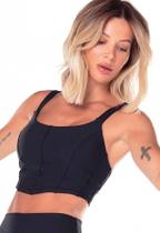 Top Vestem Cropped Sunny - feminino - preto