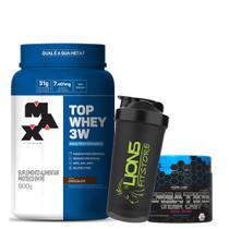 Top Whey 3W 900G Mais Performance Morango - Max Titanium + Creatina Hcl Under Cret Micro Dose 54 Doses - Under Labz + C