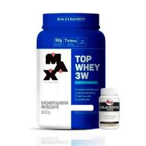 Top Whey 3W Mais Performance 900g Max Titanium + BCAA 90 Capsulas Adaptogen