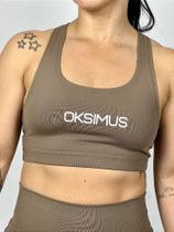 TOP X KHAKI - Top Esportivo Feminino com Alta Sustentação