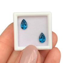 Topázio Azul London Blue Gota Par 1,82ct