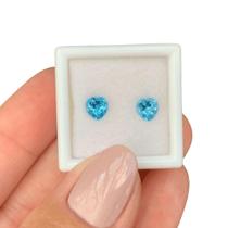 Topázio Azul Swiss Blue Coração Par 1,35ct