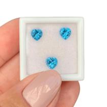 Topázio Azul Swiss Blue Coração SET 1,88ct